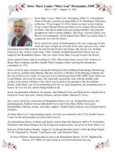 Sr. Mary Lou's Obituary